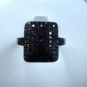 Genuine Blue diamond ring in 925 Sterling silver size 7